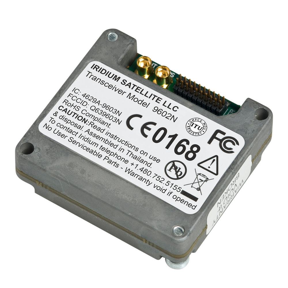 Iridium 9602N SBD satellite transceiver angled view