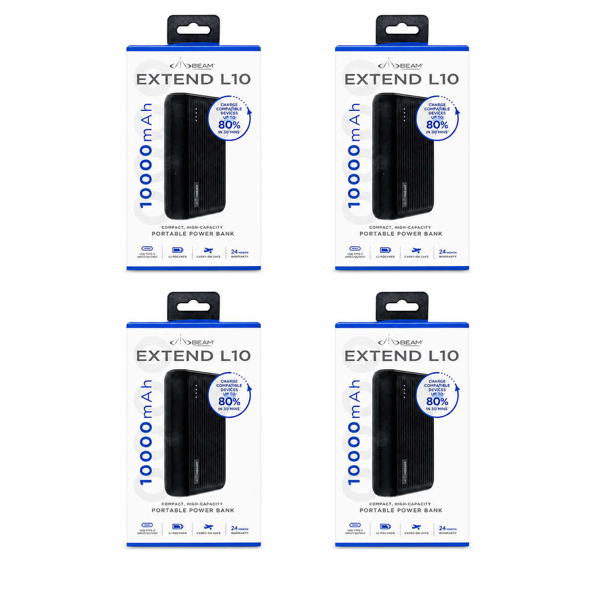 Beam EXTEND Portable Power Bank 10000mAh - 4 Pack!